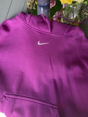 Nike Fuchsia Pullover Hoodie with White Swoosh